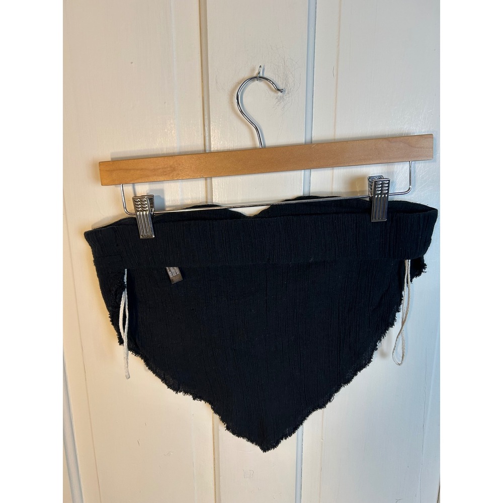Free People Black Cotton Linen Handkerchief Strapless Top Large - Picture 4 of 5